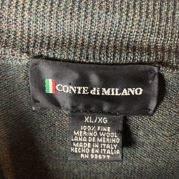 Conte‎ Di Milano Sweater Mens XL Merino Wool Mock Neck Long Sleeve Pullover 7294 - Picture 3 of 6